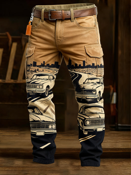 Men's Retro Business Style Casual Work Trousers