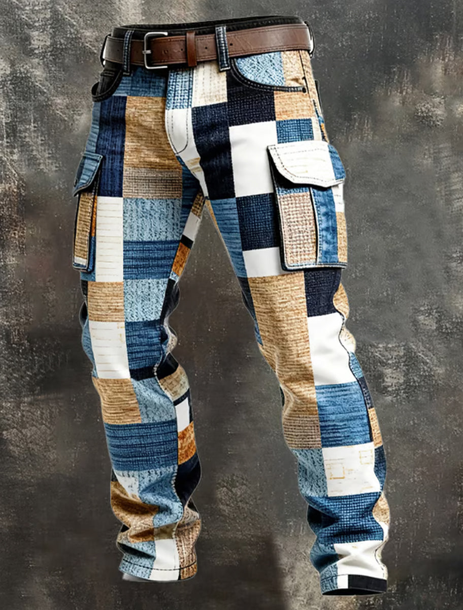 Men's Retro Business Style Casual Work Trousers