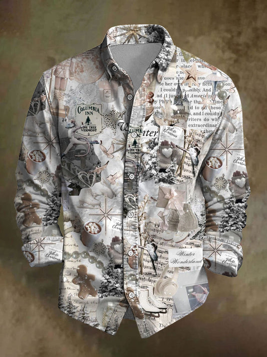 Men's Retro Christmas Print Casual Shirt