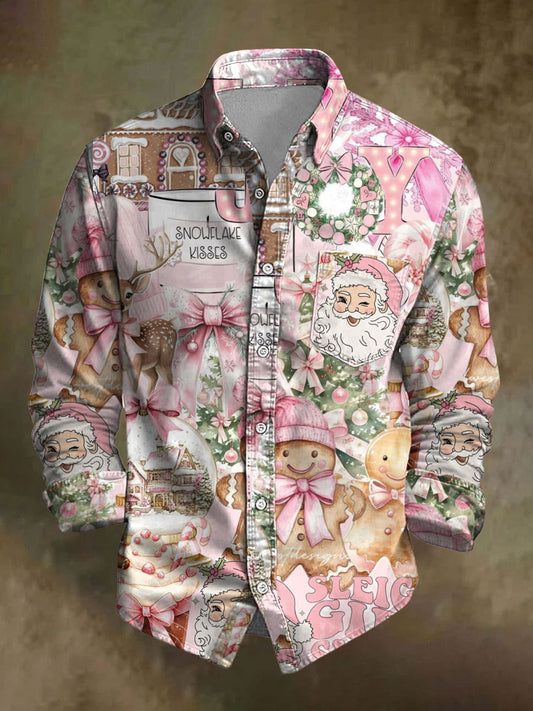 Men's Retro Christmas Print Casual Shirt
