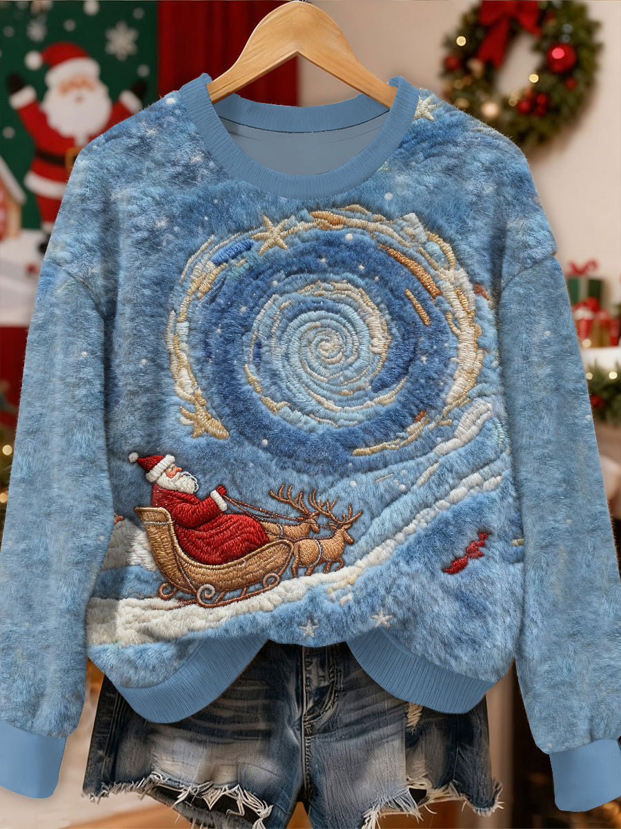 Gorgeous Christmas Santa Claus Pattern Casual Long Sleeved Sweatshirt