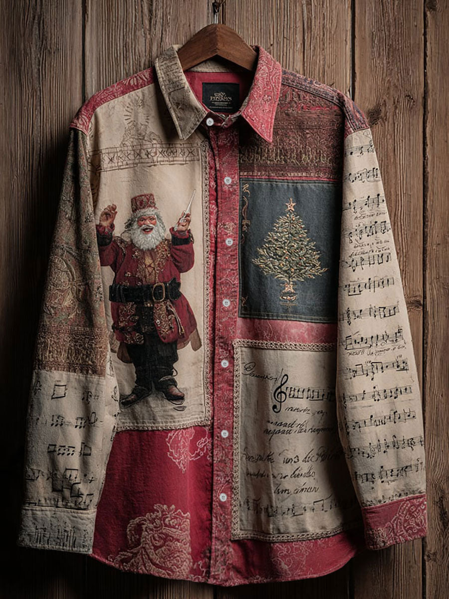 Men's Santa Claus Music Vintage Shirts