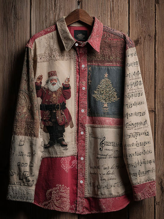 Men's Santa Claus Music Vintage Shirts