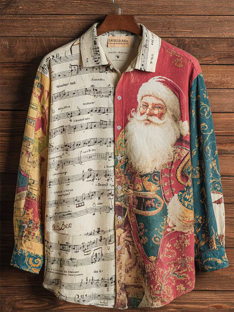 Men's Santa Claus Music Vintage Shirts