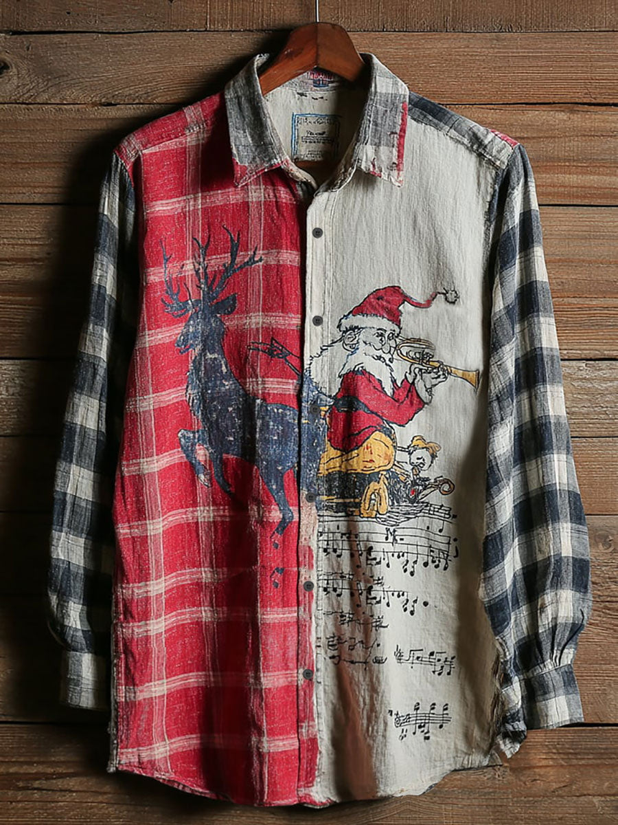 Men's Santa Claus Music Vintage Shirts