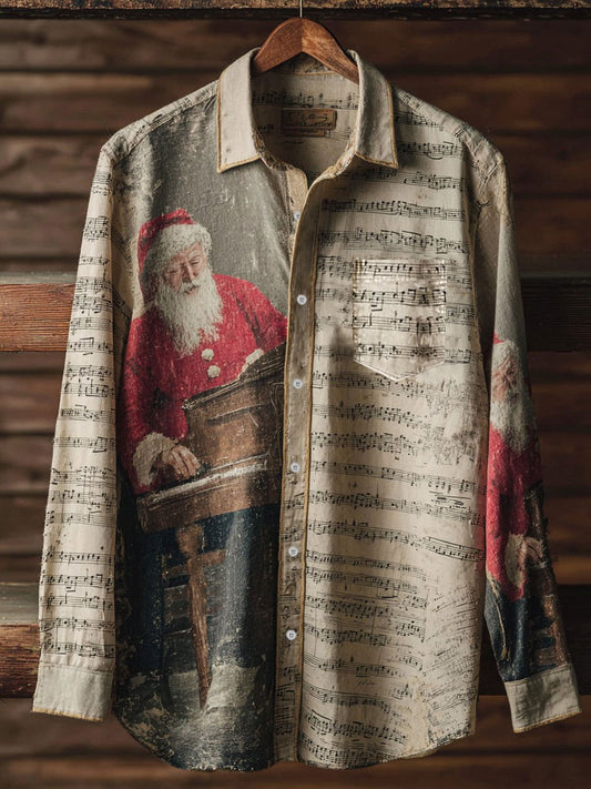 Men's Music Santa Claus Vintage Shirts