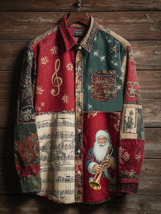 Men's Music Santa Claus Vintage Shirts