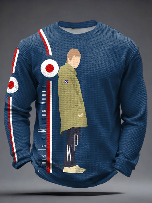 Men's Modfather UK Music Mods Lover Printed Waffle Tops