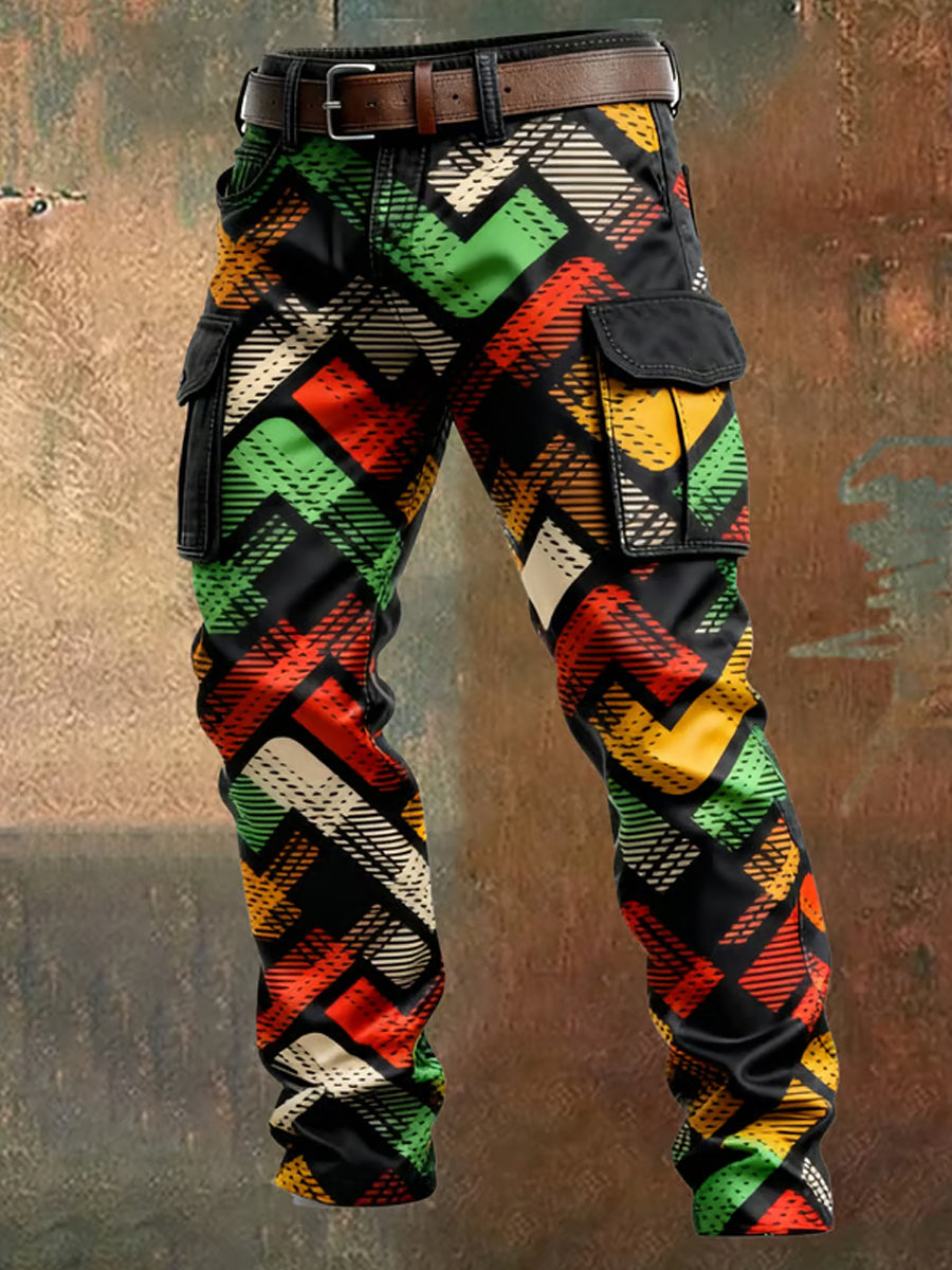 Men's Retro Business Style Casual Work Trousers