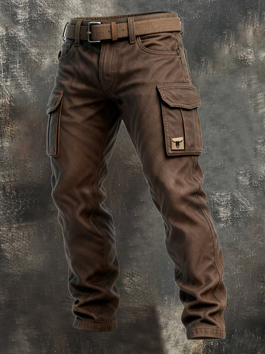 Men's Retro Business Style Casual Work Trousers