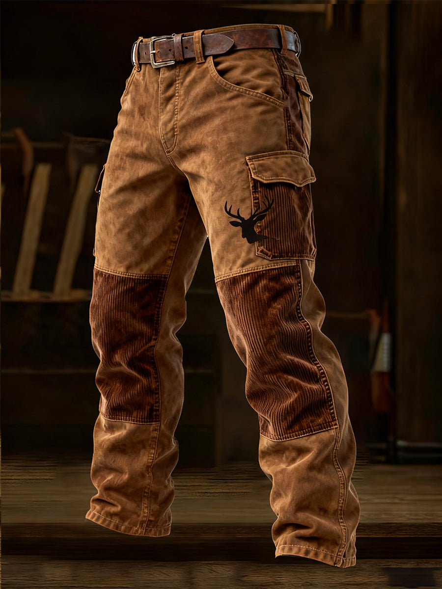 Men's Retro Business Style Casual Work Trousers