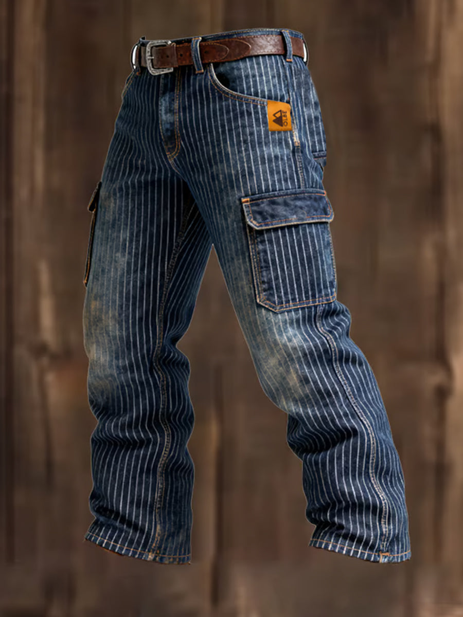 Men's Retro Business Style Casual Work Trousers