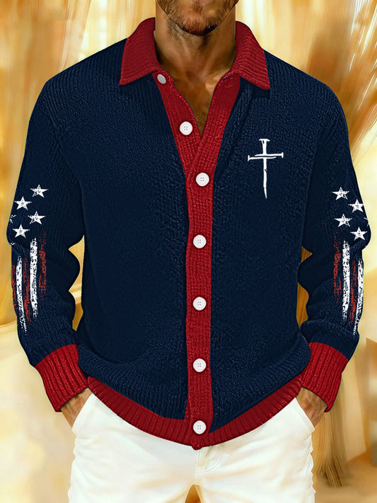 Men's Christian Cross Flag Sweater
