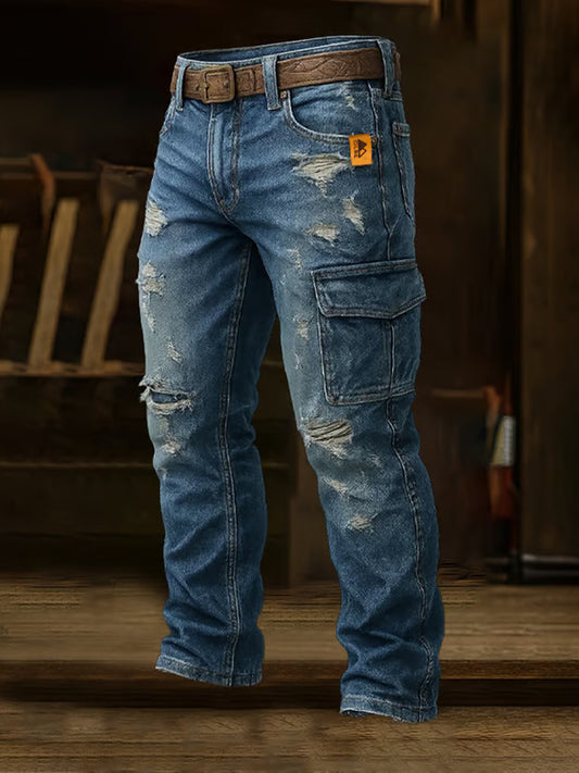 Men's Retro Business Style Casual Work Trousers