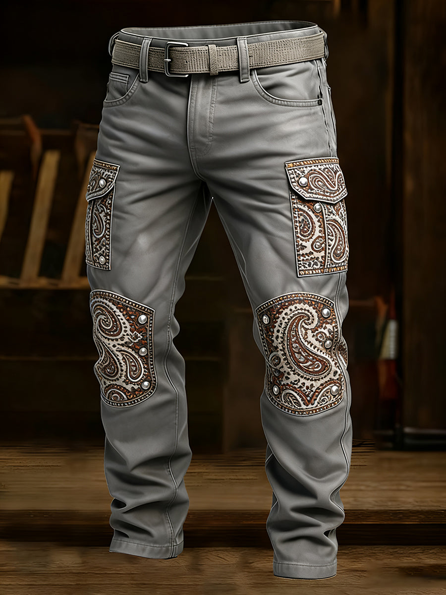 Men's Retro Business Style Casual Work Trousers