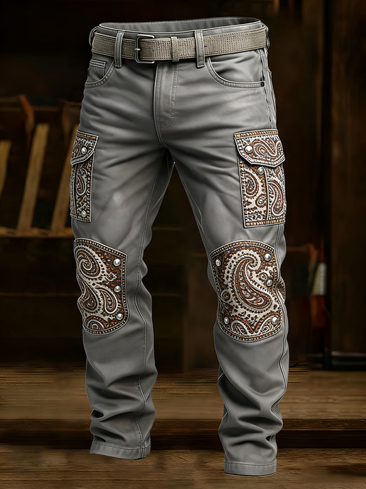 Men's Retro Business Style Casual Work Trousers