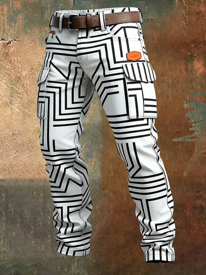 Men's Retro Business Style Casual Work Trousers