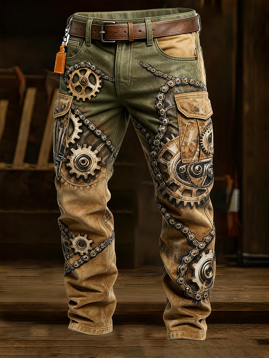 Men's Retro Business Style Casual Work Trousers