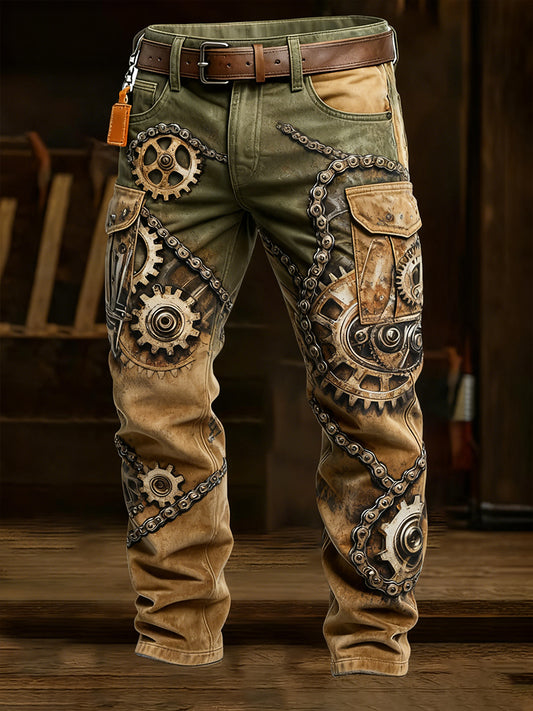 Men's Retro Business Style Casual Work Trousers