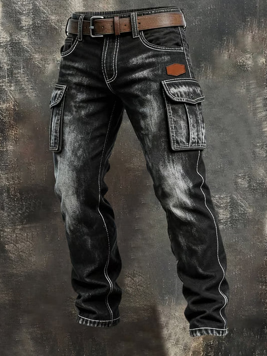 Men's Retro Business Style Casual Work Trousers