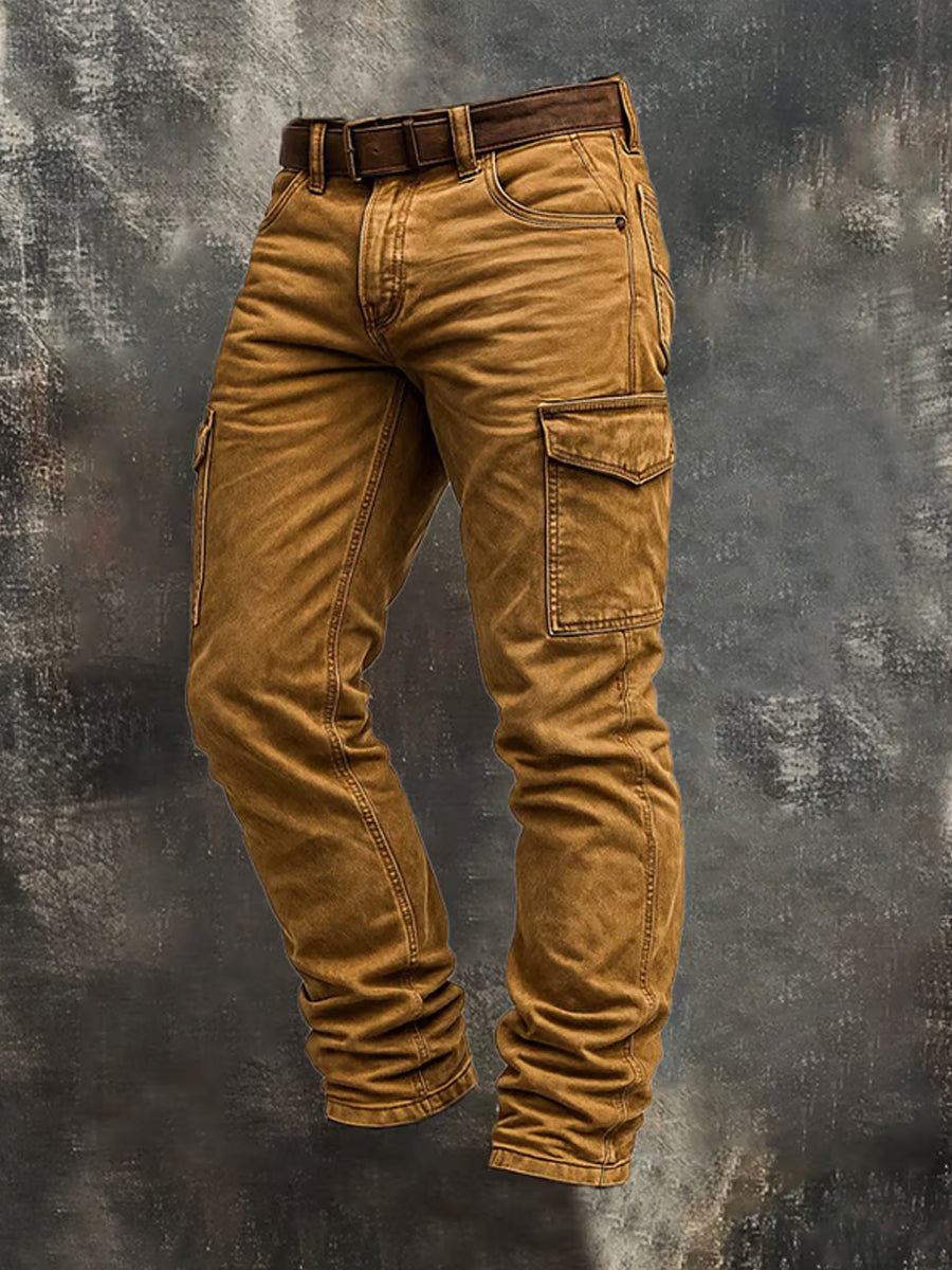 Men's Retro Business Style Casual Work Trousers