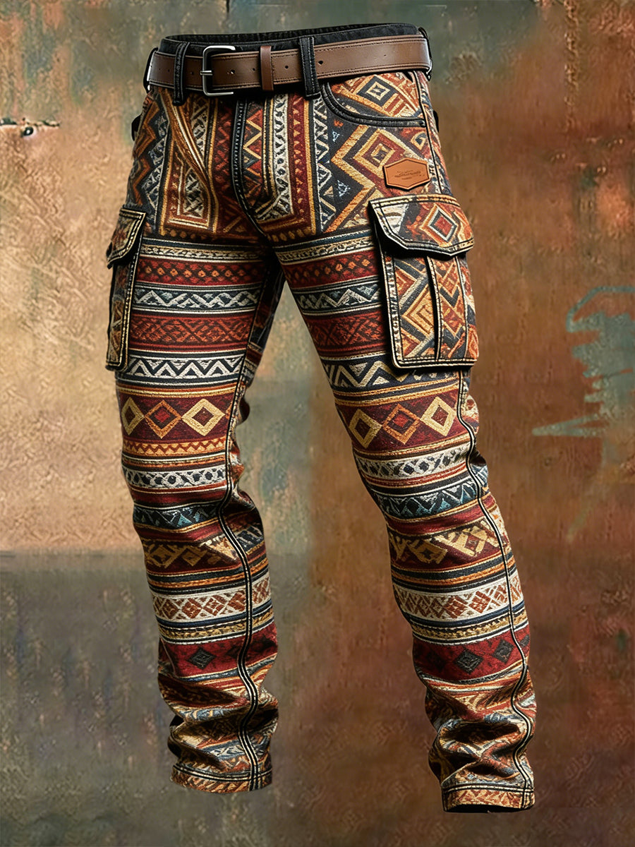 Men's Retro Business Style Casual Work Trousers