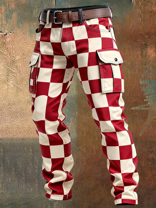 Men's Retro Business Style Casual Work Trousers