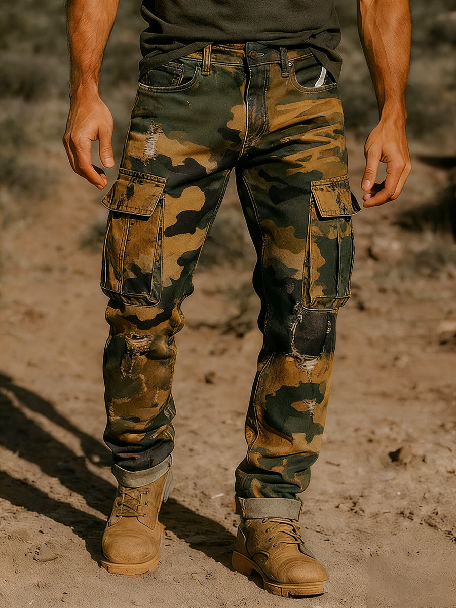 Men's Retro Business Style Casual Work Trousers