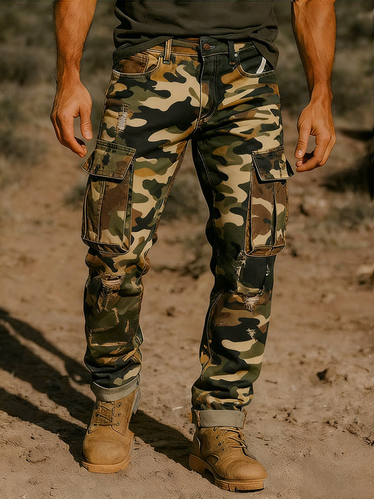 Men's Retro Business Style Casual Work Trousers