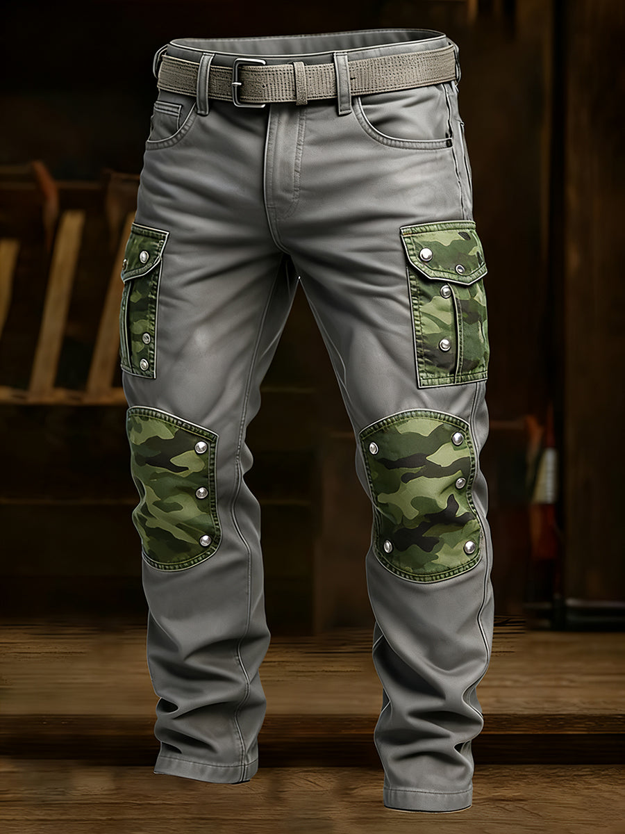 Men's Retro Business Style Casual Work Trousers