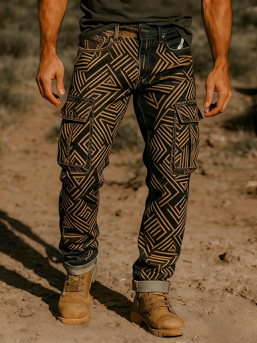 Men's Retro Business Style Casual Work Trousers