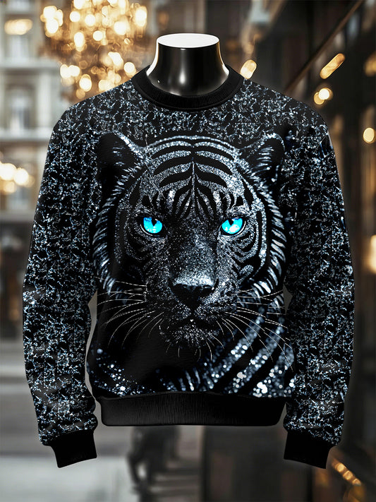 Men's Retro Luxurious Jaguar Print Casual Sweatshirt