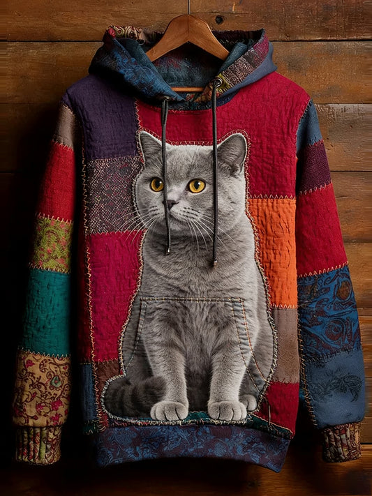Unisex Retro Animal Art Print Comfortable Casual Sweatshirt
