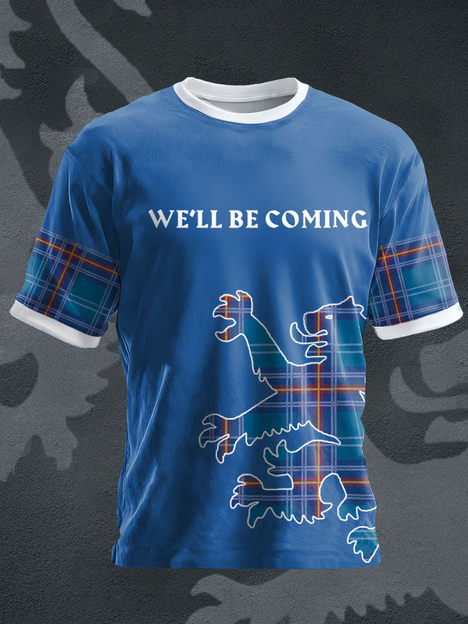 Unisex UK Football Lover Scotland We'll Be Coming 2026 Printed T-shirt