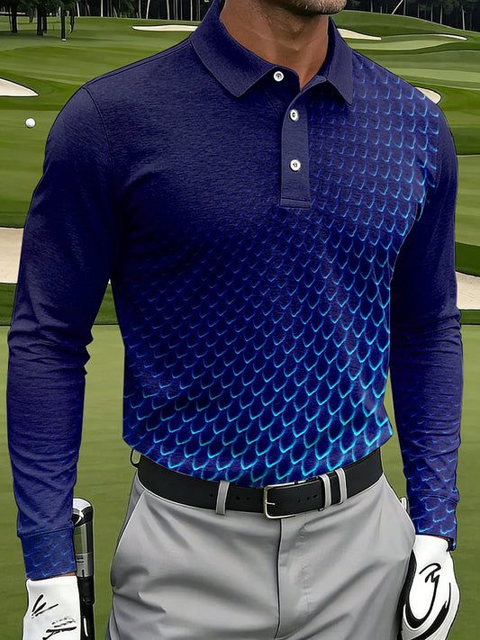 Men's Vintage Business Style Printed Casual Polo Shirt