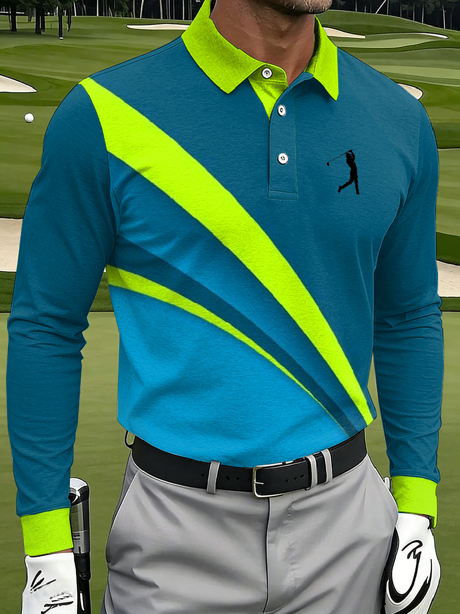 Men's Vintage Business Style Printed Casual Polo Shirt