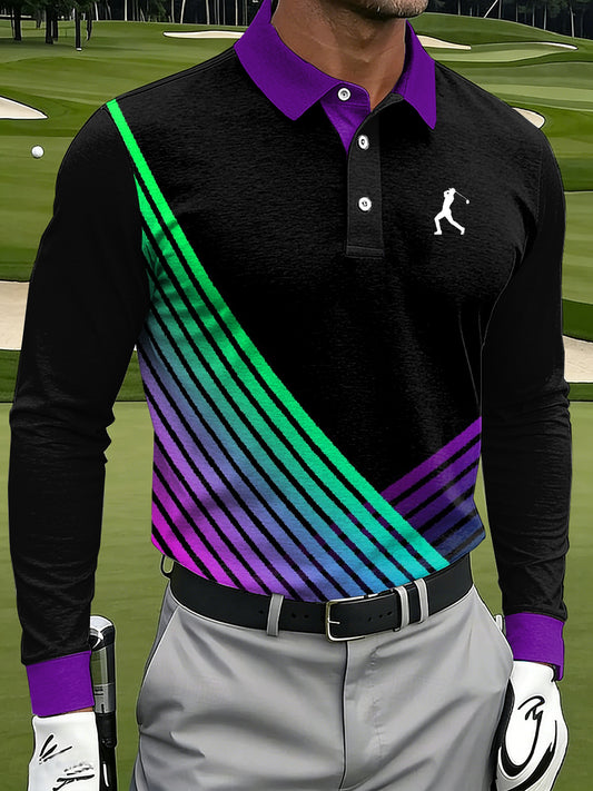 Men's Vintage Business Style Printed Casual Polo Shirt