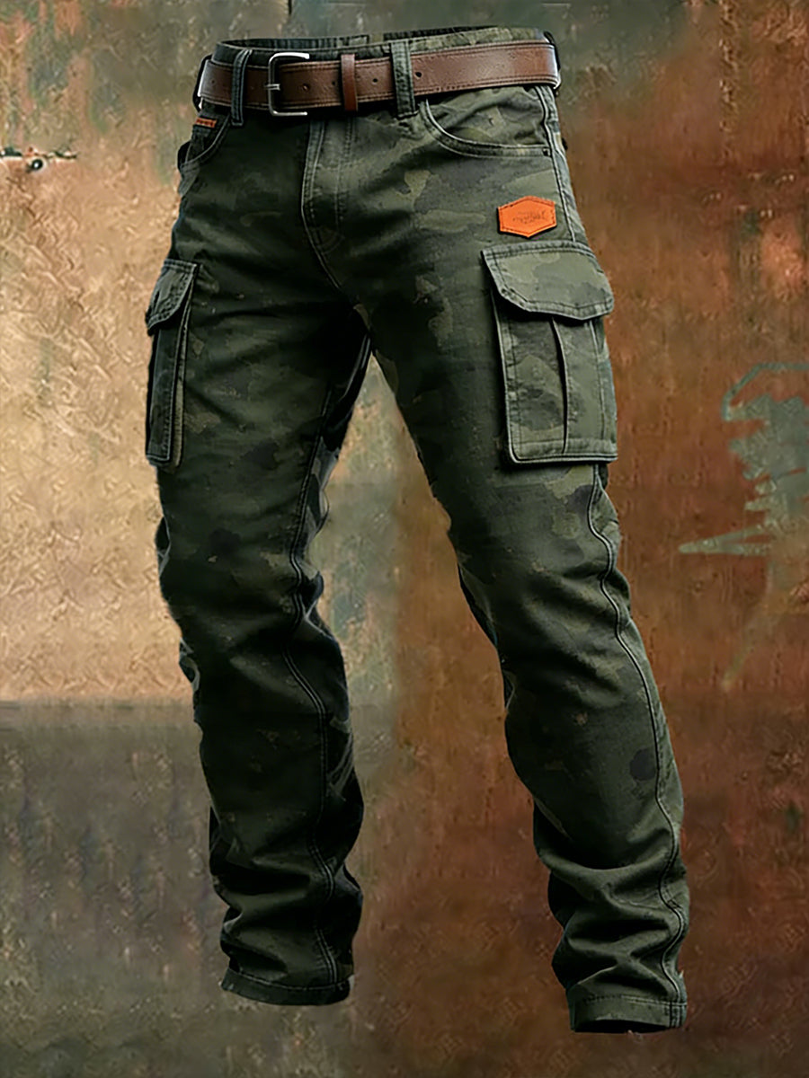 Men's Retro Business Style Casual Work Trousers