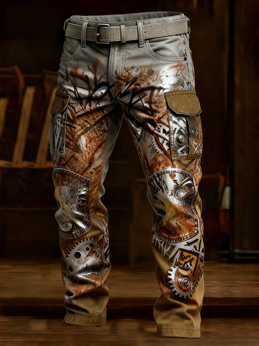 Men's Retro Business Style Casual Work Trousers