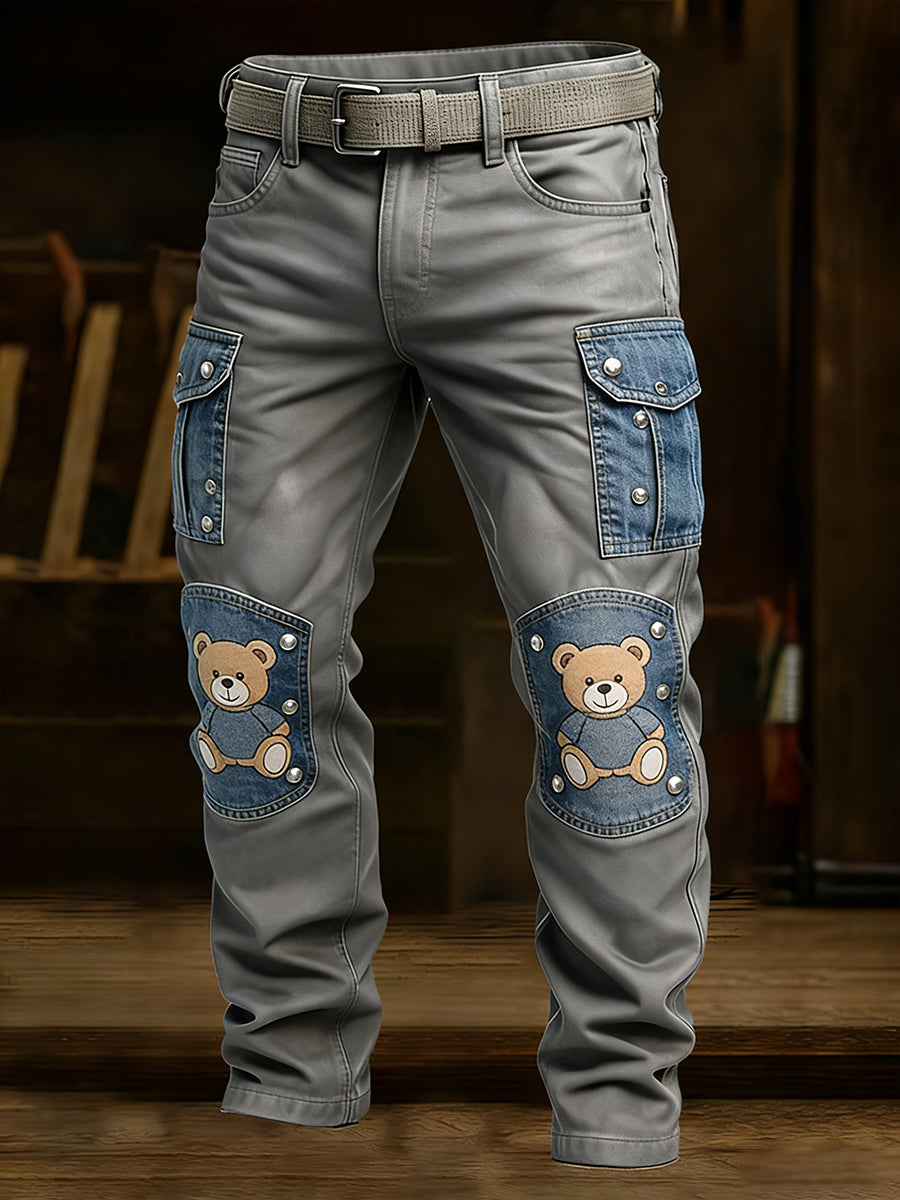 Men's Retro Business Style Casual Work Trousers