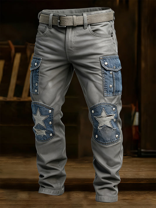 Men's Retro Business Style Casual Work Trousers