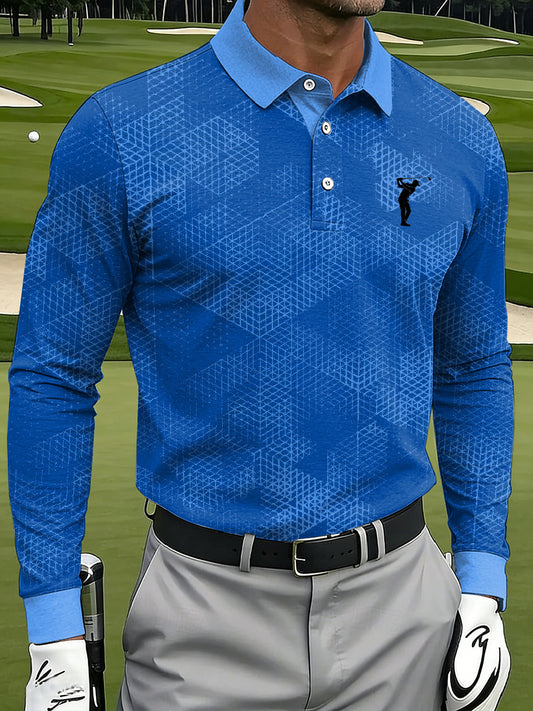 Men's Vintage Business Style Printed Casual Polo Shirt