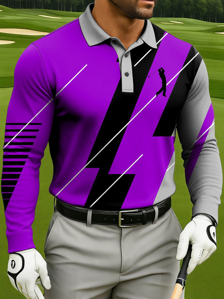 Men's Business-style Long-Sleeved Polo Shirt