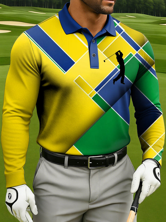 Men's Business-style Long-Sleeved Polo Shirt