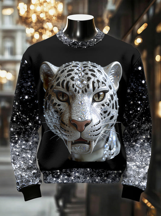 Men's Retro Luxurious Leopard Print Casual Sweatshirt