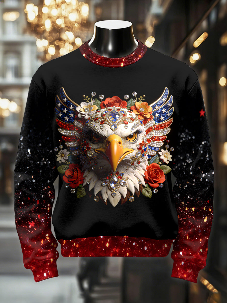 Men's Retro Luxurious Engle Print Casual Sweatshirt