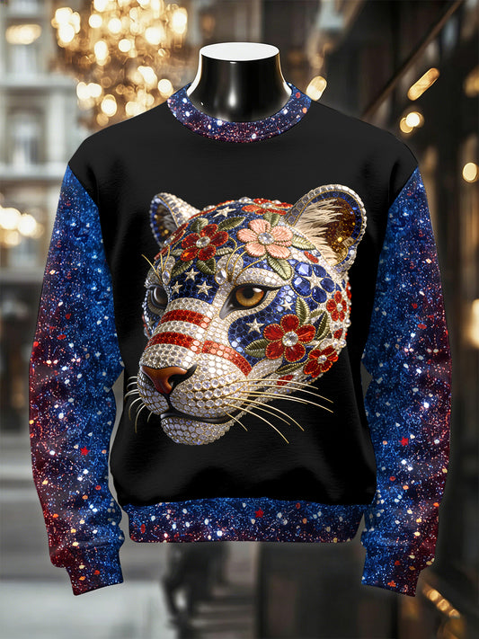 Men's Retro Luxurious Leopard Print Casual Sweatshirt