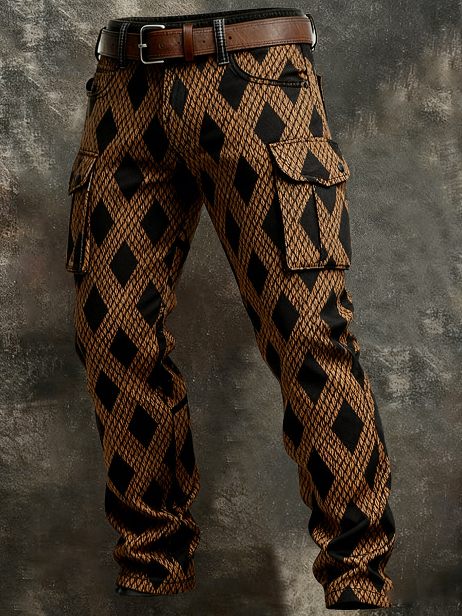 Men's Retro Business Style Casual Work Trousers