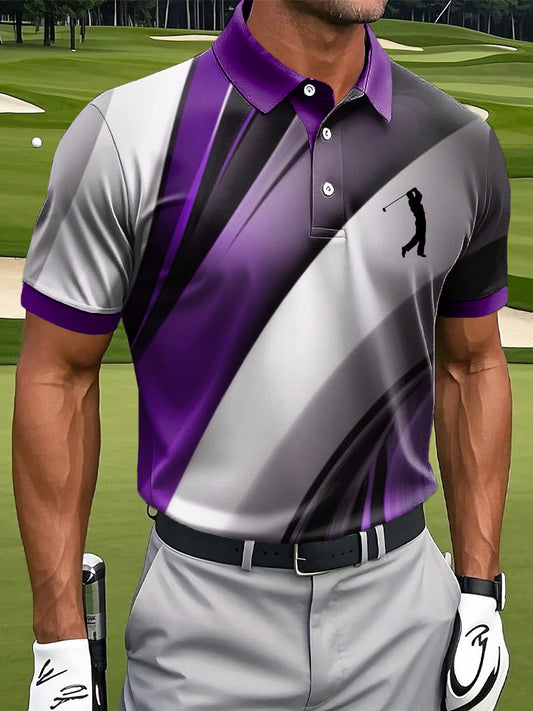 Men's Business Style Polo Collar Casual Short Sleeved Shirt