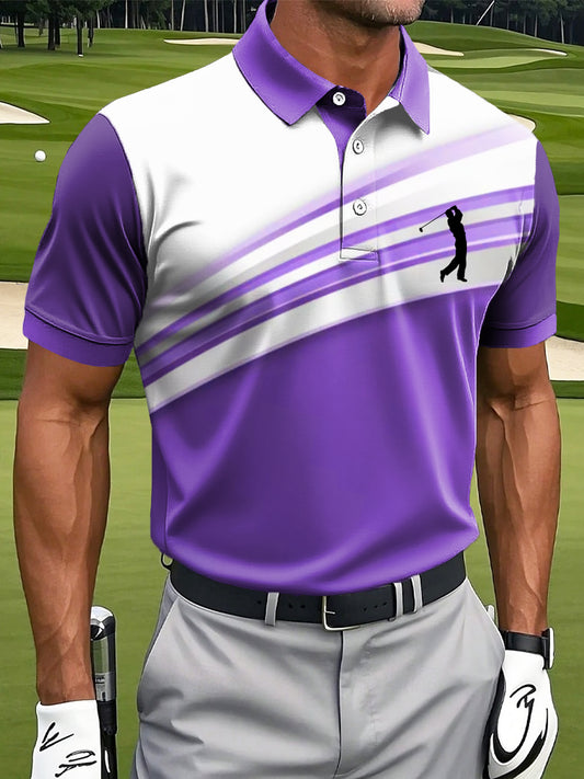 Men's Business Style Polo Collar Casual Short Sleeved Shirt